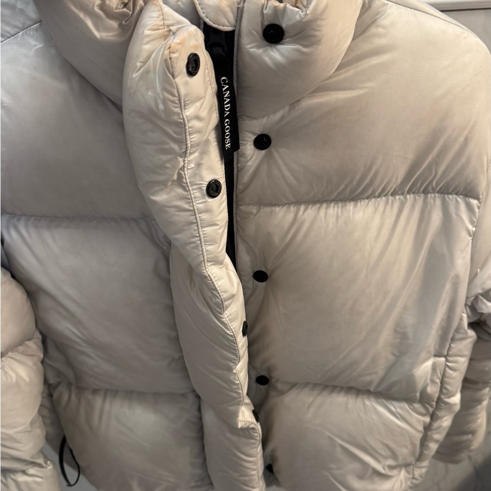 Canada Goose Gray Bomber Jacket with Quilted Design